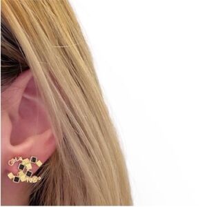 CHANEL Logo Stud Earrings